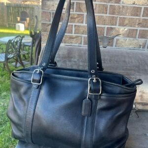Coach Black Leather Shoulder Tote